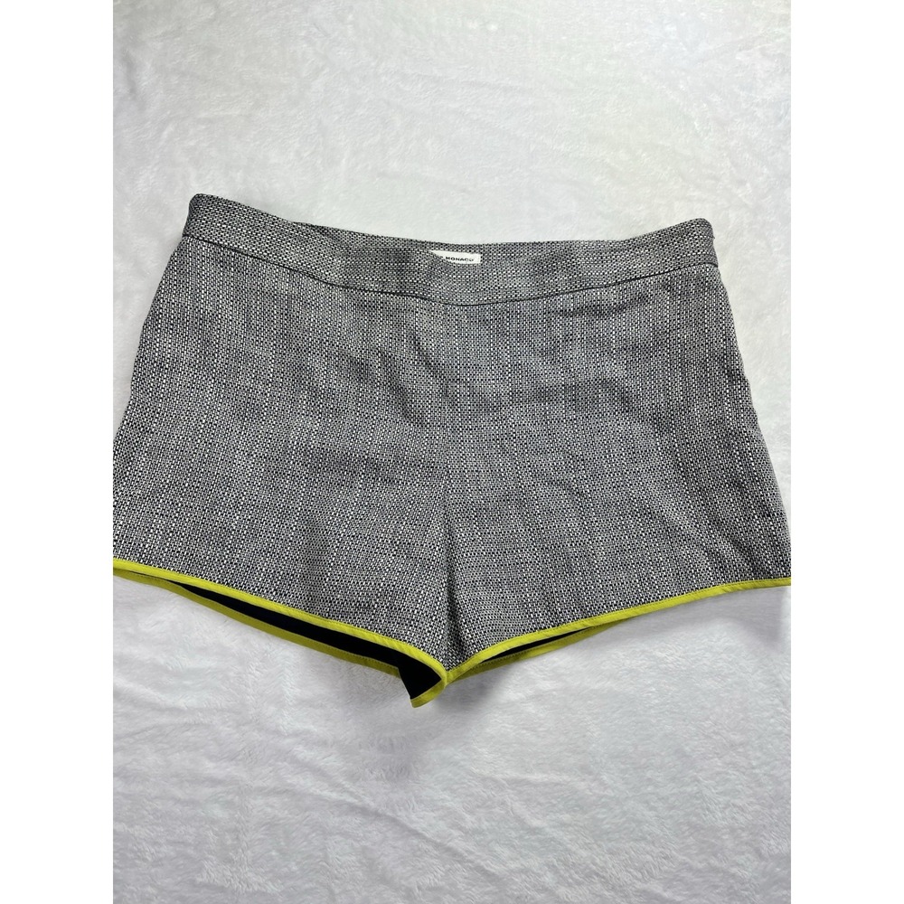 NWT Club Monaco Sabrina Low Rise Navy Linen Shorts Sz 4 Silk Trim 2.5 Inseam $98